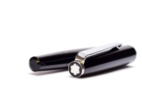 Montblanc Junior 620 F Fine Steel Gold Plated Nib Piston Black Resin & Chrome Trim Fountain Pen