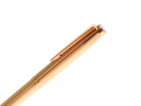 Vintage Montegrappa Oro Guilloche Gold Plated Push Upper Body Mechanism Ballpoint Pen 