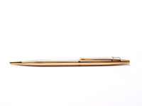1970s Original First Series Caran d'Ache MADISON All Gold Plated 14K Flex Nib Fountain Ballpoint Pen & Mechanical Pencil Set In Box