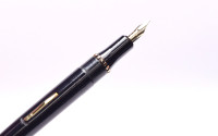 NOS True Time Capsule - Lost Brand of France - 1930s Stylomine Hard Rubber Lever Filling Fountain Pen w/ 18K Super Flex EF Hearthole Nib