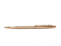 1970s Original First Series Caran d'Ache MADISON All Gold Plated 14K Flex Nib Fountain Ballpoint Pen & Mechanical Pencil Set In Box