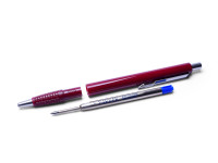 The Original 1984 NOS PARKER Vector Made in UK Classic Burgundy Maroon Red Ballpoint Pen in Box with New Refill