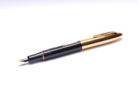 NOS True Time Capsule - Lost Brand of France - 1930s Stylomine Hard Rubber Lever Filling Fountain Pen w/ 18K Super Flex EF Hearthole Nib