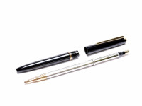 NOS 1970s MONTBLANC No. 320 360 380 Black Resin 14K EF Fountain Pen Lever Ballpoint & 1.17mm Mechanical Pencil Set in Box
