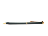 1990s NOS WATERMAN Gentleman Dark Olive Green Lacquer & Gold Plated Rollerball & Slimline Mechanical Pencil Set in Box