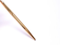 1970s Original First Series Caran d'Ache MADISON All Gold Plated 14K Flex Nib Fountain Ballpoint Pen & Mechanical Pencil Set In Box