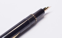NOS True Time Capsule - Lost Brand of France - 1930s Stylomine Hard Rubber Lever Filling Fountain Pen w/ 18K Super Flex EF Hearthole Nib