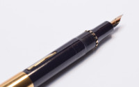 NOS True Time Capsule - Lost Brand of France - 1930s Stylomine Hard Rubber Lever Filling Fountain Pen w/ 18K Super Flex EF Hearthole Nib