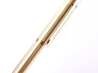 1970s Original First Series Caran d'Ache MADISON All Gold Plated 14K Flex Nib Fountain Ballpoint Pen & Mechanical Pencil Set In Box