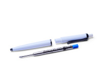 1980s Pelikan K100 Pearl White & Gunmetal Black Ballpoint Pen in Box