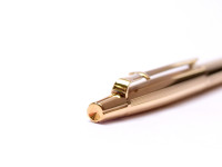 1970s Original First Series Caran d'Ache MADISON All Gold Plated 14K Flex Nib Fountain Ballpoint Pen & Mechanical Pencil Set In Box