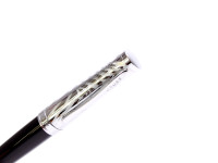 Lady Cross Sauvage Black & Silver Zebra Design, F Fine 18k Gold 750 Nib Fountain Pen in Box