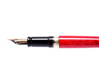 1994 Limited Edition Coral/Marble 1858/7500 Red Aurora Optima 75 Year Anniversary Edition 18K M Nib Fountain Pen