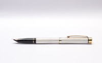 Sheaffer 1024x Targa Version II 925 Solid Sterling Silver & Gold Vermeil Fountain Pen & Ballpoint Pen Set