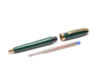 Sheaffer Prelude Leaf Green Lacquer Gold Plated Trim Twist Ballpoint Pen USA 