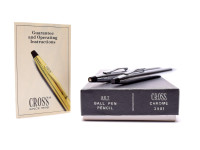 Vintage Cross Classic Century Lustrous Chrome Ballpoint Pen & Mechanical Pencil Set 3501 in Box