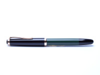 Flagship 1970s Reform 4000 Black & Green (Pelikan 400NN) 14K Gold Super Flexible Nib EF to 3B Fountain Ballpoint