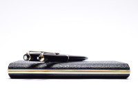 NOS New 1960s MONTBLANC No.12 & No.16 Masterpiece Meisterstuck Black Resin 18K 750 Gold Flex EF Nib Fountain Pen & Mechanical Pencil Set in Box