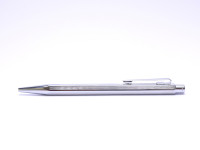 1970s Hexagonal Chevron Pattern Caran d'Ache Ecridor Alpacca Silver 1.18mm Mechanical Pencil & Goliath Ballpoint Pen Set