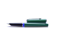 Rare 1965 All Green & Chrome Pelikan Pelikano 2nd Generation (MK10) Cartridge EF Nib Fountain Pen