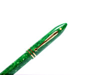 Vintage Sheaffer Balance II Marbled Jade Green & 23K Gold Electroplated Trims Rollerball Pen