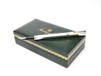 Stunning 1990s Montegrappa Reminiscence Solid 925 Sterling Silver & 14K Two Tone Nib Fountain Pen