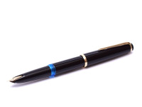 Large 1960s Black Resin MONTBLANC No.34 14K 585 Gold Flexible EF Nib Piston Fountain Pen