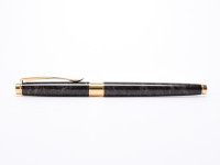 1997 Pelikan CELEBRY P580 & K580 Agate black & Gold (Black Marble - Achatschwarz) 14K Flex M Nib Fountain & Ballpoint Pen Set in Box