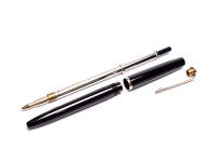 Vintage 1960s Montblanc Pix No. 36 1.18mm Lead Black Resin & Gold Push Button Repeater Mechanical Pencil