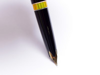 NOS New 1960s MONTBLANC No.12 & No.16 Masterpiece Meisterstuck Black Resin 18K 750 Gold Flex EF Nib Fountain Pen & Mechanical Pencil Set in Box