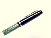 Vintage 991 TOZ Penkala Croatia Green Celluloid Piston Super Flexible EF to 3B 14K 585 Nib Fountain Pen 