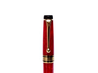 1994 Limited Edition Coral/Marble 1858/7500 Red Aurora Optima 75 Year Anniversary Edition 18K M Nib Fountain Pen