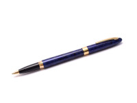 Sheaffer Crest Nova Marbled Lacquer Ultramarine Blue W/ 23K Gold Plated Trim Rollerball Pen USA