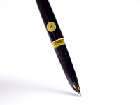 NOS New 1960s MONTBLANC No.12 & No.16 Masterpiece Meisterstuck Black Resin 18K 750 Gold Flex EF Nib Fountain Pen & Mechanical Pencil Set in Box