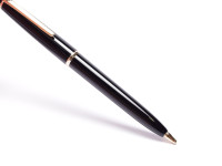 Vintage 1960s Montblanc Pix No. 36 1.18mm Lead Black Resin & Gold Push Button Repeater Mechanical Pencil