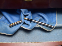 Rare Vintage Spanish INOXCROM F Fine Nib Polished Steel W/ Gold Plated Trims Fountain Pen