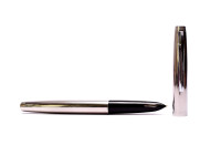 Golden Star 703 Steel Black Section F Fine Hooded Nib Aeromatic Press Converter Fountain Pen