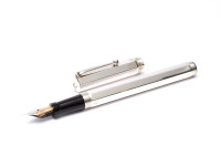Stunning 1990s Montegrappa Reminiscence Solid 925 Sterling Silver & 14K Two Tone Nib Fountain Pen