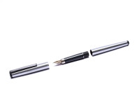 GEHA No. 720/722 Matte Brushed Steel 14K Gold M Medium Nib Cartridge Fountain Pen in Box