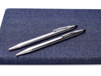 Vintage Cross Classic Century Lustrous Chrome Ballpoint Pen & Mechanical Pencil Set 3501 in Box