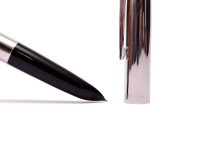 Golden Star 703 Steel Black Section F Fine Hooded Nib Aeromatic Press Converter Fountain Pen