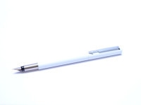 The Original 1984 NOS PARKER Vector Made in UK All White & Matte Steel Rollerball & Fountain Pen in Box