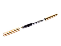NOS Vintage Skater EF Extra Fine Heart Shaped Breather Hole Nib Gold Plated Fountain Pen w/ Bladder Converter