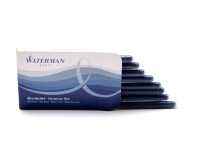 New WATERMAN Paris Standard International Format Made in France Mysterious Blue Black Large Size Fountain Pen Ink Cartridges Refills - Pack of 8