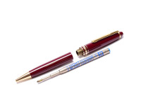 Vintage Montblanc Meisterstuck Masterpiece 164 Burgundy/Maroon Red & Gold Twist Ballpoint Pen