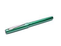 Vintage Chrome Trim Green Parker Reflex M Medium Size Nib Fountain Pen Made in UK