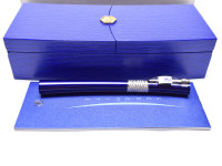 Amazing NOS 2000s WATERMAN Serenite/Sérénité/Serenity Metallic Lacquered Midnight Blue & 925 Sterling Silver Rollerball / Ballpoint Pen in Box