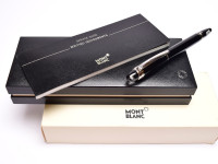 Classic Montblanc STARWALKER Precious Midnight Black Resin & Platinum Trim 14K White Gold M Nib Cartridge/Converter Fountain Pen