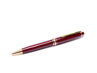 Vintage Montblanc Meisterstuck Masterpiece 164 Burgundy/Maroon Red & Gold Twist Ballpoint Pen