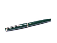 Super Rare 1960s Reform Rectangular/Square Olive Green 14K Gold Flexible F to BB Nib Piston Fountain Pen